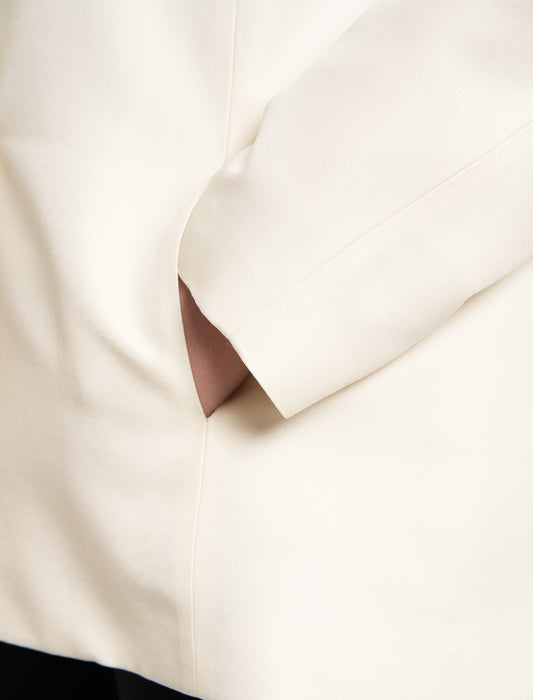 White silk jacket with tailored collar