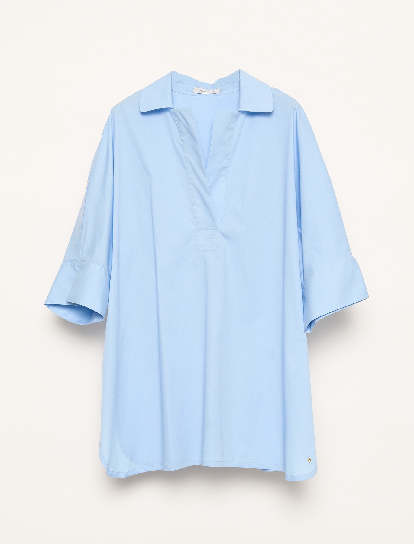 Sky blue fluid cotton blouse