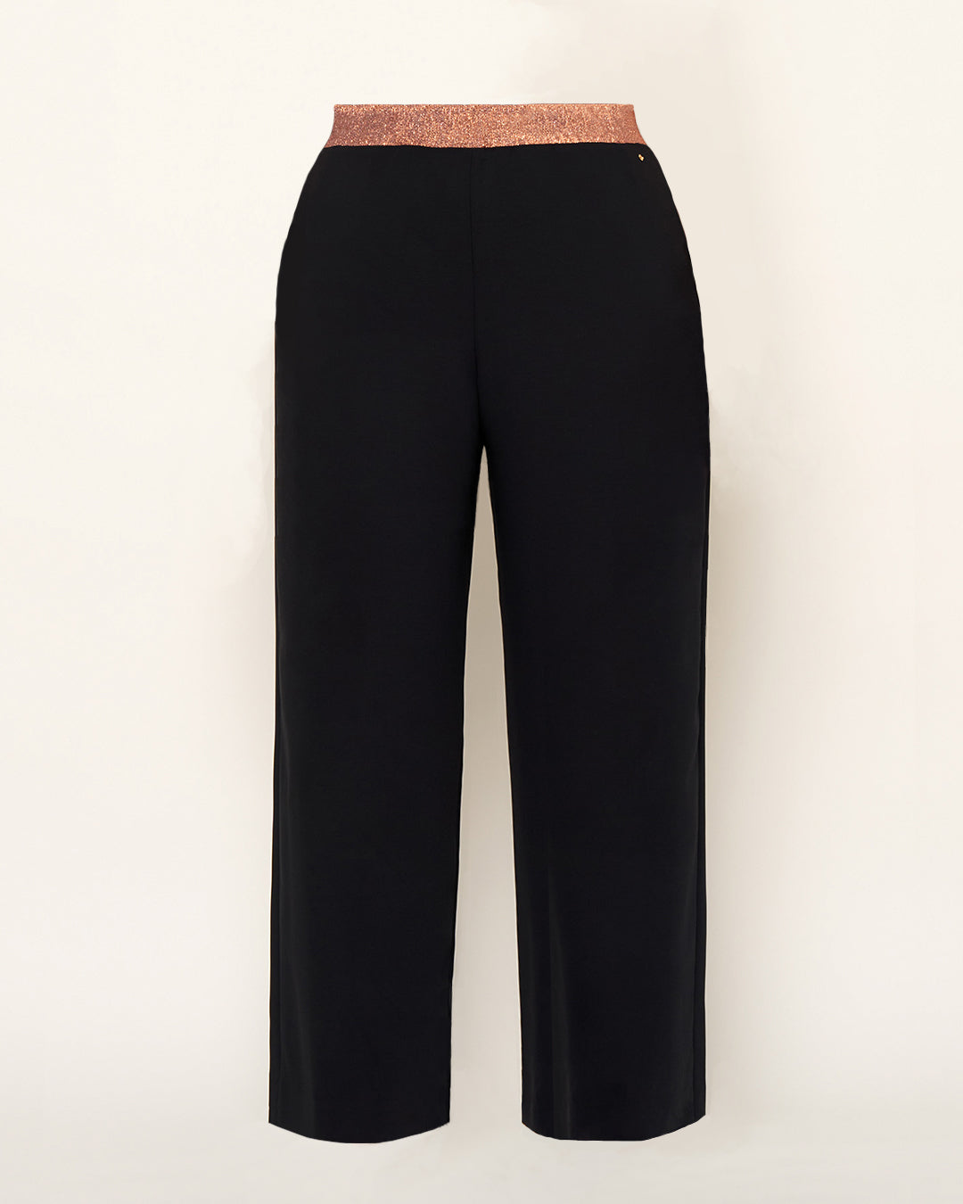 Fluid flared black trousers