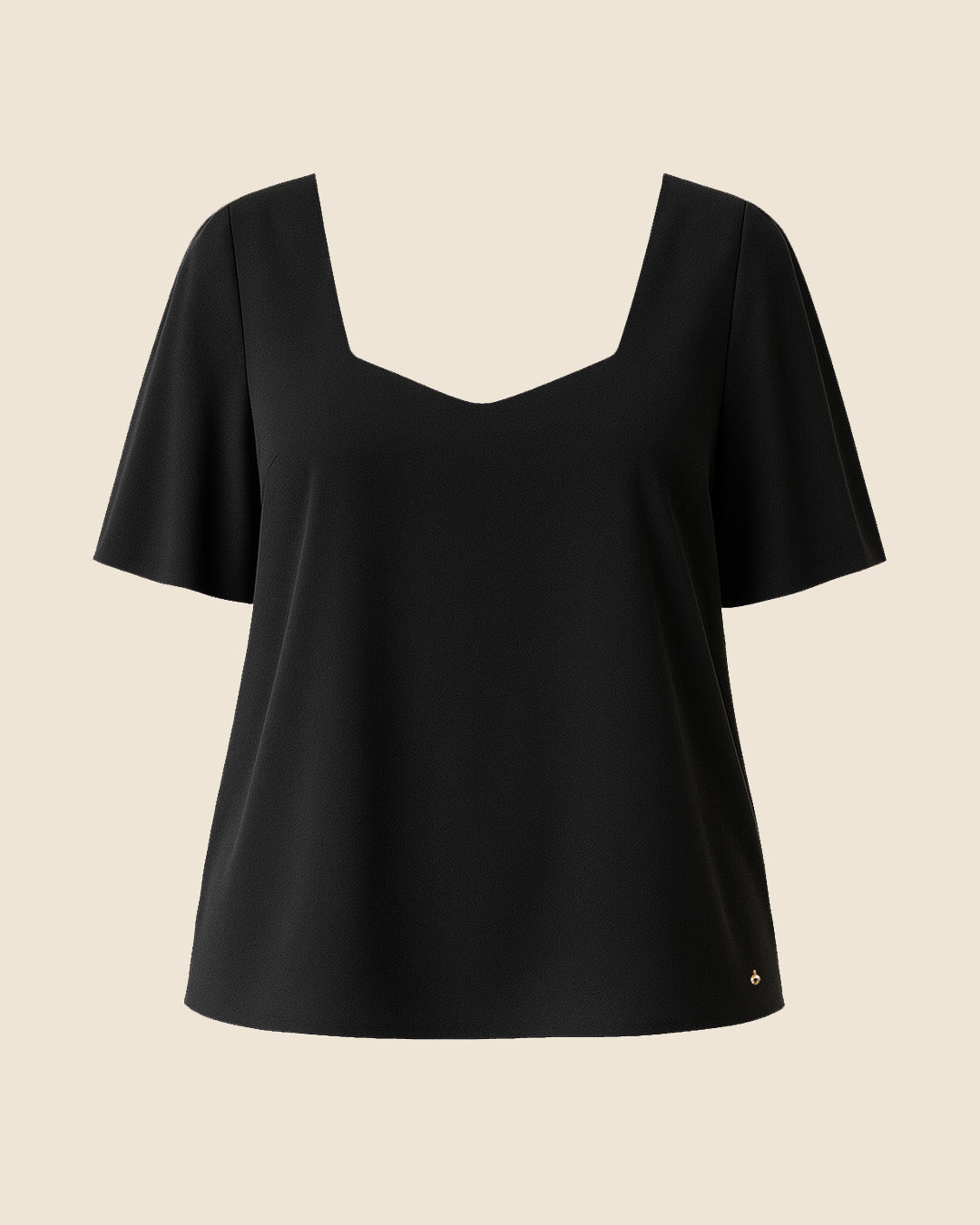 Black top in soft and fluid cady