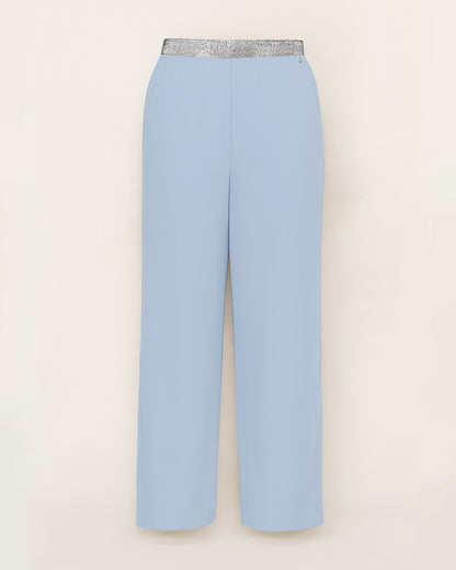  Fluid flared sky blue trousers