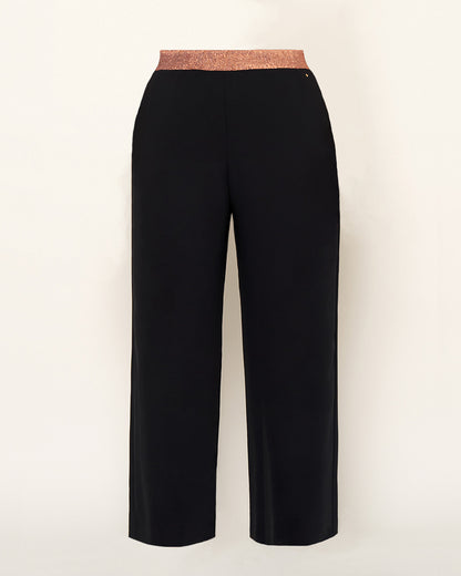 Fluid flared black trousers